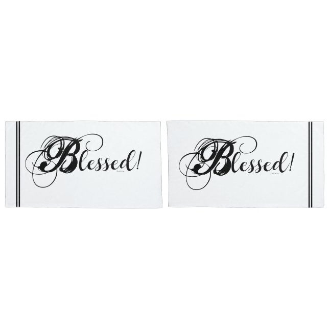 Bendito! Conjunto de fronhas (Branco/Preto) (Traseira-Conjunto)