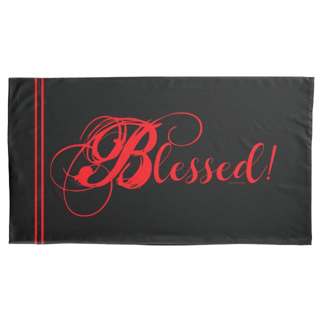 Bendito! Conjunto de fronhas (Preto/Vermelho) (Frente-Esquerda)