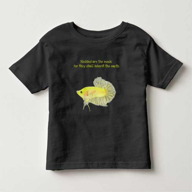 Bendito é a camiseta Meek Fish Toddler (Frente)
