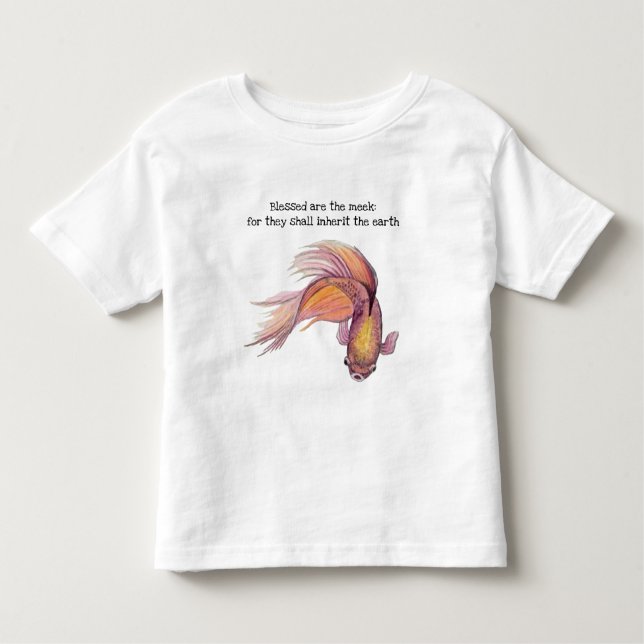 Bendito é a camiseta Meek Fish Toddler (Frente)