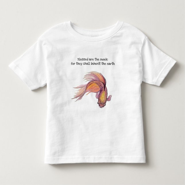 Bendito é a camiseta Meek Fish Toddler (Frente)