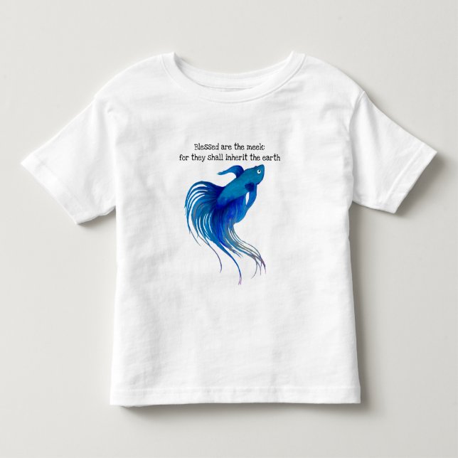 Bendito é a camiseta Meek Fish Toddler (Frente)
