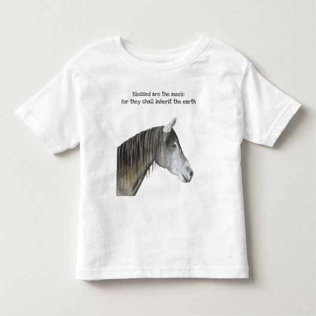 Bendito é a camiseta Meek Horse Toddler (Frente)