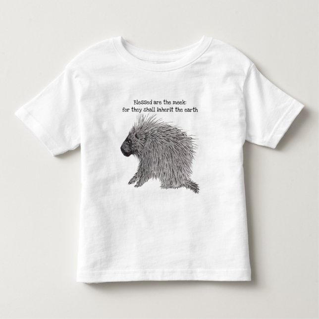 Bendito é a camiseta Meek Porcupine Toddler (Frente)