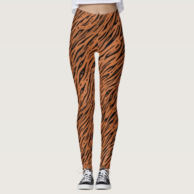 Bengal Tiger Streifen Druck Leggings (Frente)