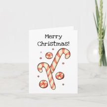 Bengala de Natal Personalizável - Cartão Feliz Nat