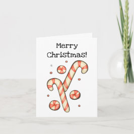 Bengala de Natal Personalizável - Cartão Feliz Nat