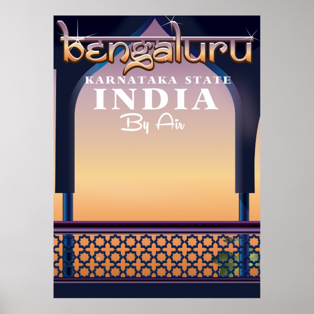 Bengaluru, poster de viagens da Índia (Frente)