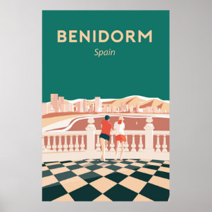Benidorm Espana Benidorm espanha, poster de viagen