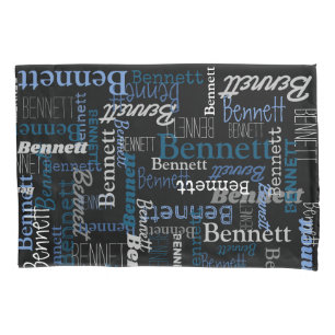Bennett personalizado name cinza azul