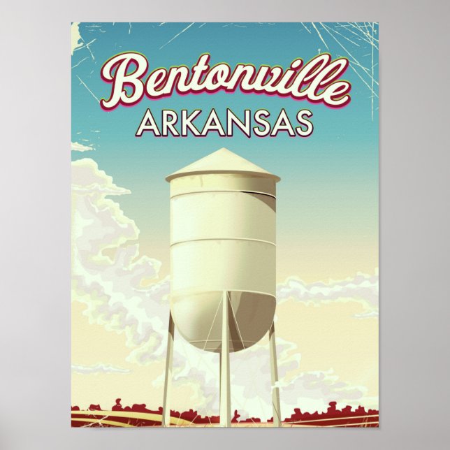 Bentonville, poster de viagens de Arkansas. (Frente)