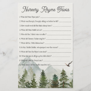 berçário da floresta rhyme trivia chá de fraldas