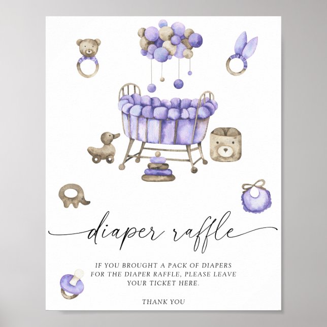 berçário móvel - poster de rifa fralda (Frente)
