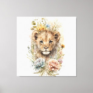 Berço de Canvas floral de aquarela