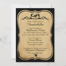 Bergaminho Negro Raven Festa de Halloween Convite