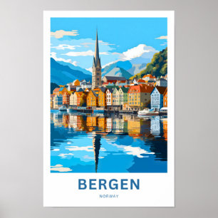 Bergen Norway Viagem Impressão
