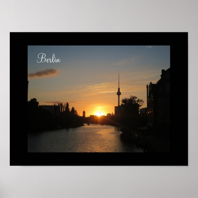 Berlim Alemanha Skyline Night Poster Fernsehturm (Frente)