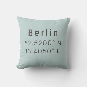 Berlim Longitude Latitude Almofada de Arremesso