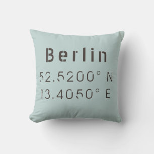 Berlin Longitude Latitude Almofada de Arremesso