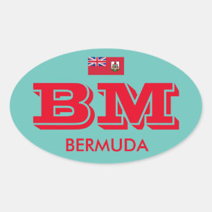 Bermuda - etiqueta do Oval do Euro--Estilo