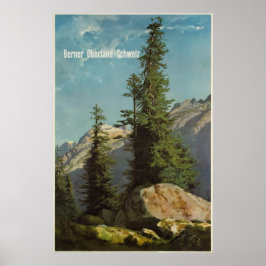 Berner Oberland, Schweiz, Viagem Ski Poster