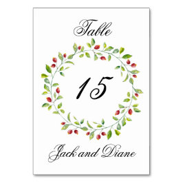 Berries cor-de-rosa e Cartões de Mesa de Casamento