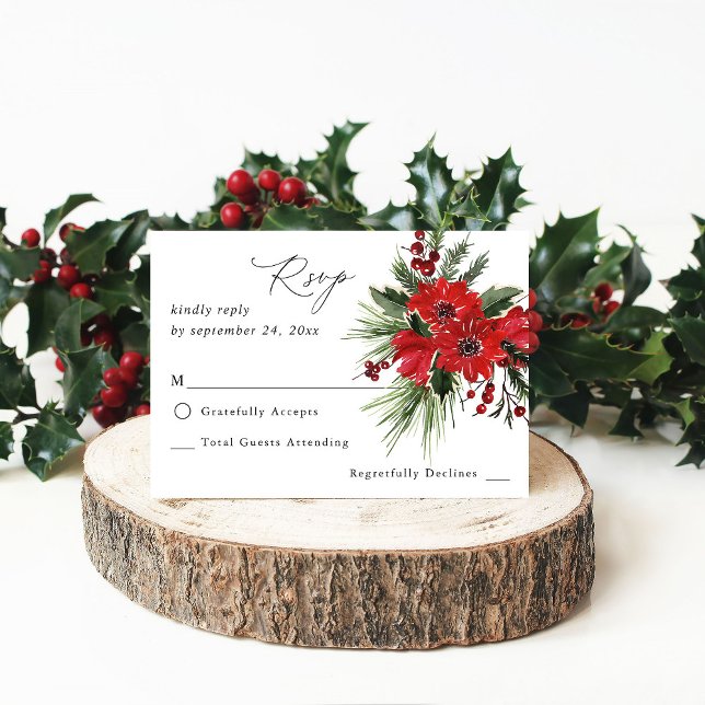Berries de Natal & Pine Red Floral4B sem RSVP de R (Criador carregado)