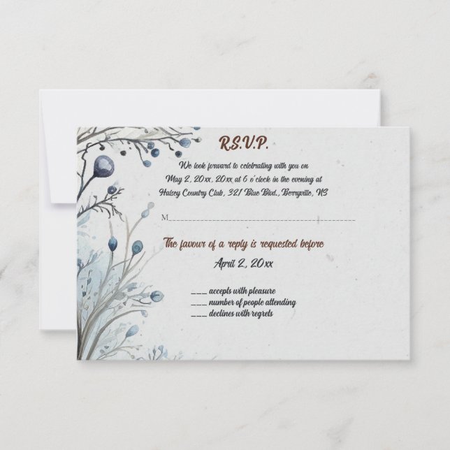 Berries editáveis no Cartão de Resposta Azul (Frente)