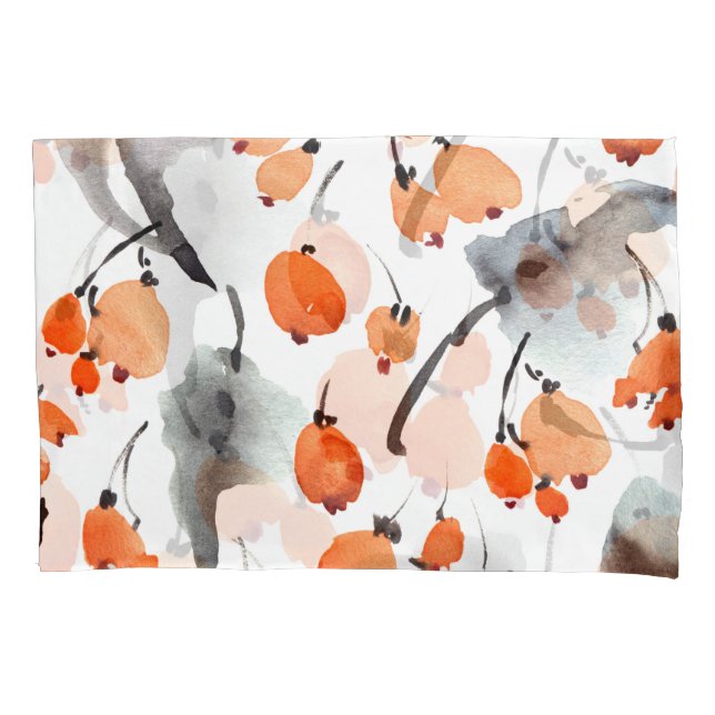 Berries, folhas de aquarela, ilustração com tinta, (Frente)