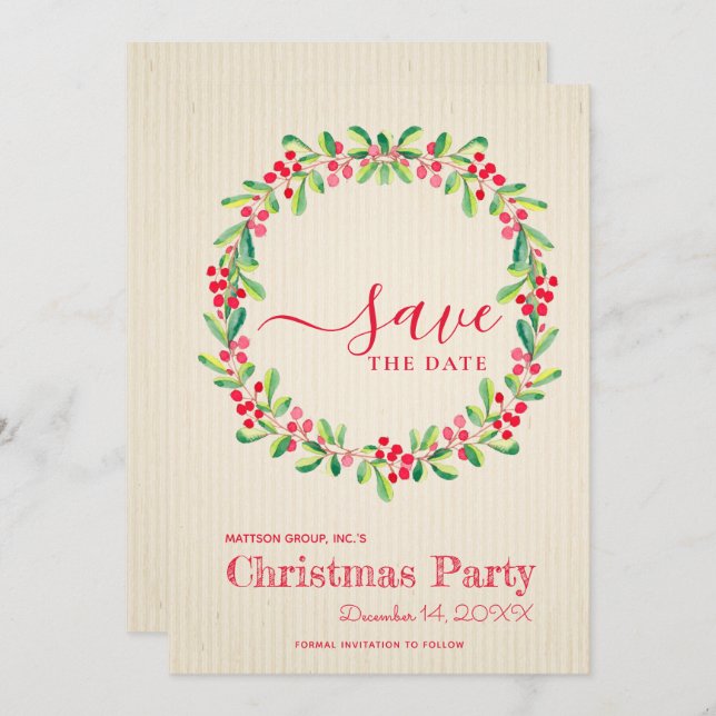 Berries Greenery Wreath Salvar a Data (Frente/Verso)