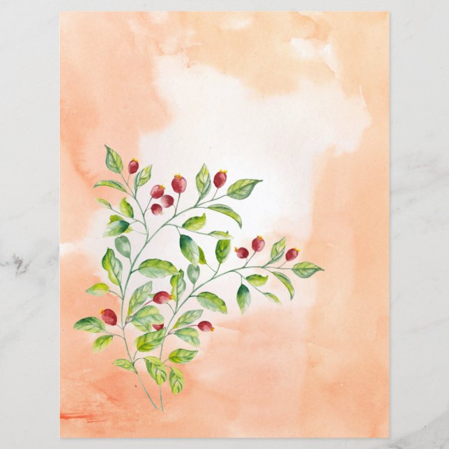 Berries Rosa e Folhagem Verde (Frente)