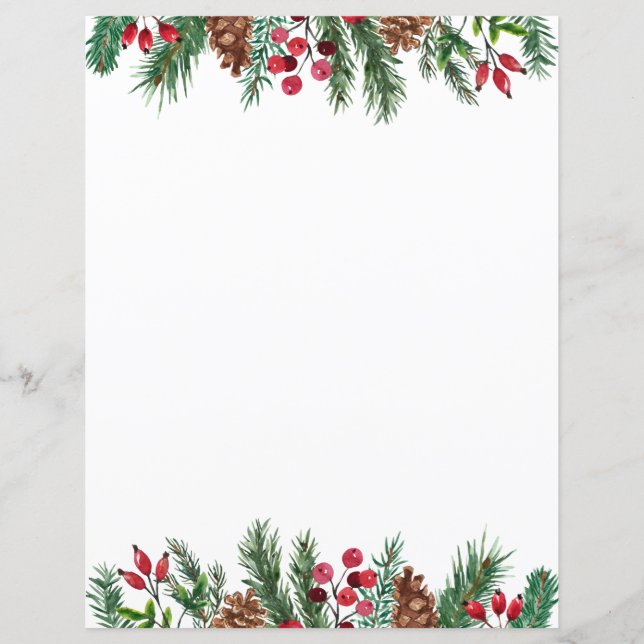 Berries vermelhos de Natal e Pinecones (Frente)