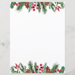 Berries vermelhos de Natal e Pinecones