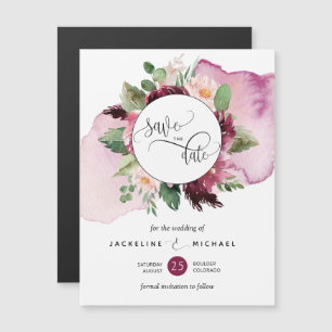 Berry, Blush Floral Casamento Salva O Magnet