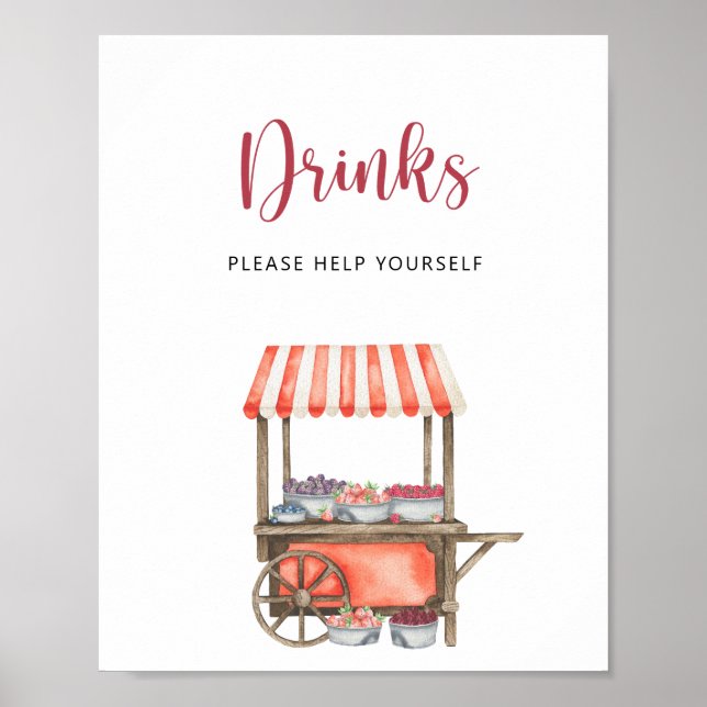 Berry cart - Drinks help yourself  Poster (Frente)