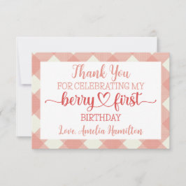 Berry First Birthday Flat Cartões de agradecimento