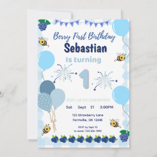 Berry First Birthday - Meninos de Convite à Amoras