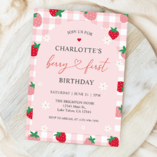 Berry First Birthday primeiro aniversario Convite