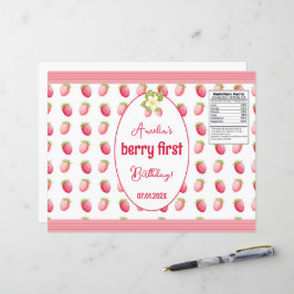 Berry First Birthday Strawberry Design
