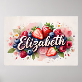 Berry Floral Personalizado Poster "Elizabeth"