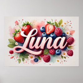 Berry Floral Personalizado Poster "Luna"