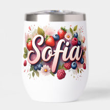 Berry Floral Tumbler Personalizado - "Sofia"