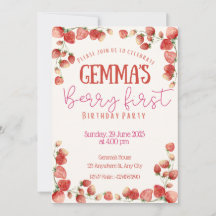 Berry Primeiro Convite de Aniversário