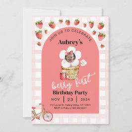Berry Primeiro Convite de Aniversário com Foto