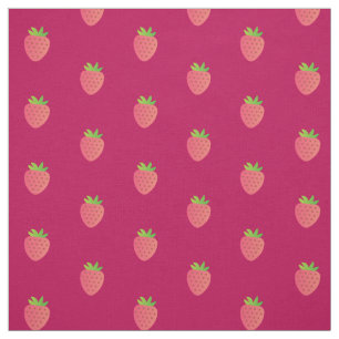 Berry Red Strawberry Cotton Tecido Por Yard