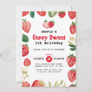Berry Sweet Birthday Convite