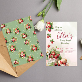 Berry Sweet verão morango Aniversário Convite