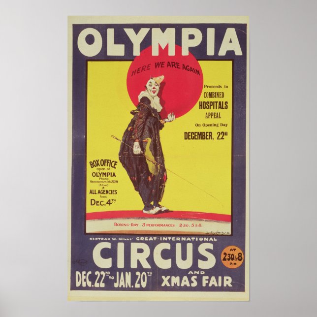Bertram Mills poster de circo (Frente)