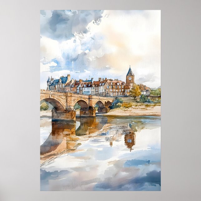Berwick poster de aquarela Arte de Parede Berwick  (Frente)