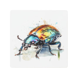 Besouro Iridescente em Aquarela